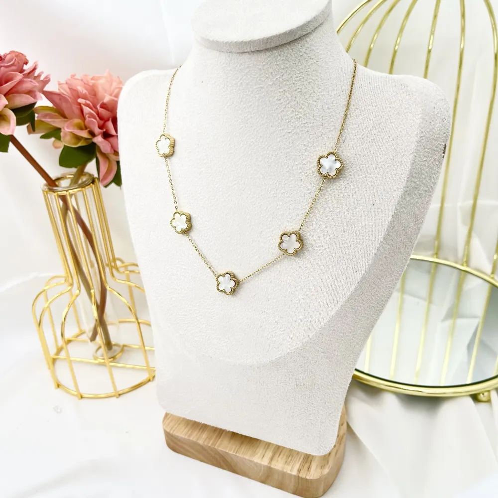 Fiore Grande Smaltato-Collana Corta in Acciaio - CAC-413-3021