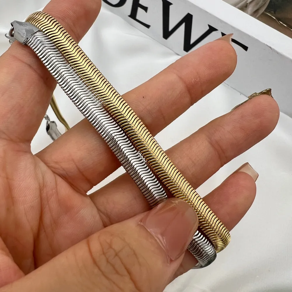 Serpente 5mm-Collana Catena Corta in Acciaio - CAC-413-3519-A