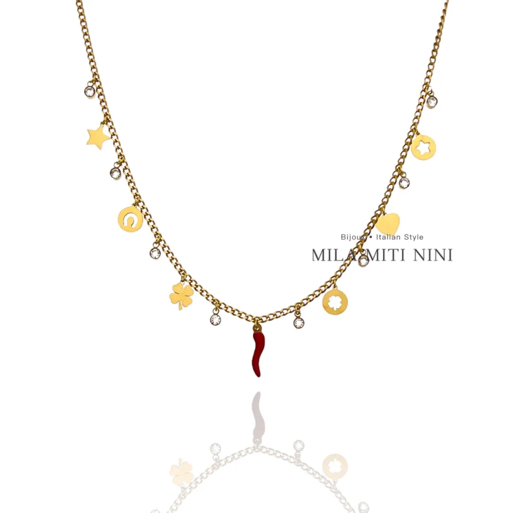 Fortuna Cornino-Collana Corta in Acciaio - CAC-413-972