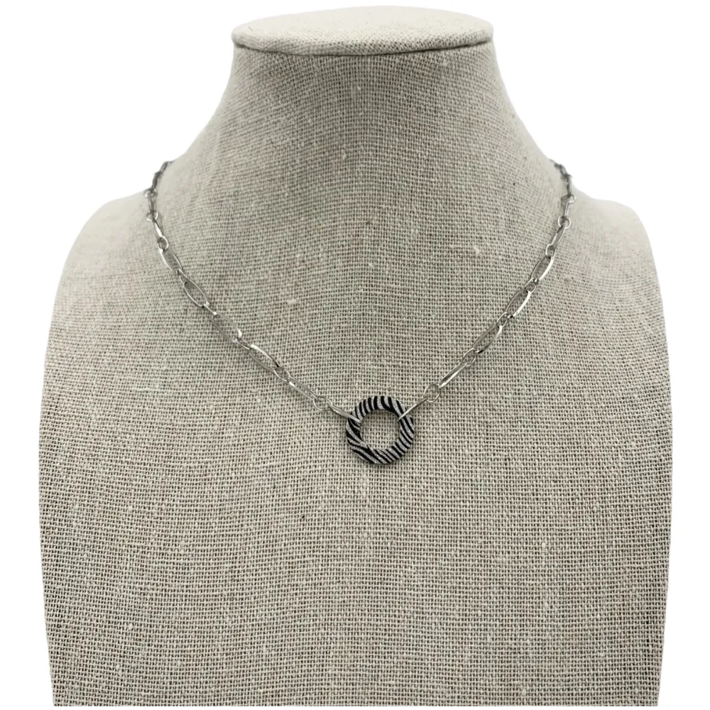 CAC5814-Cerchio Animalier- Collana Corta in Acciaio - CAC5814-Cerchio Animalier- Collana Corta in Acciaio