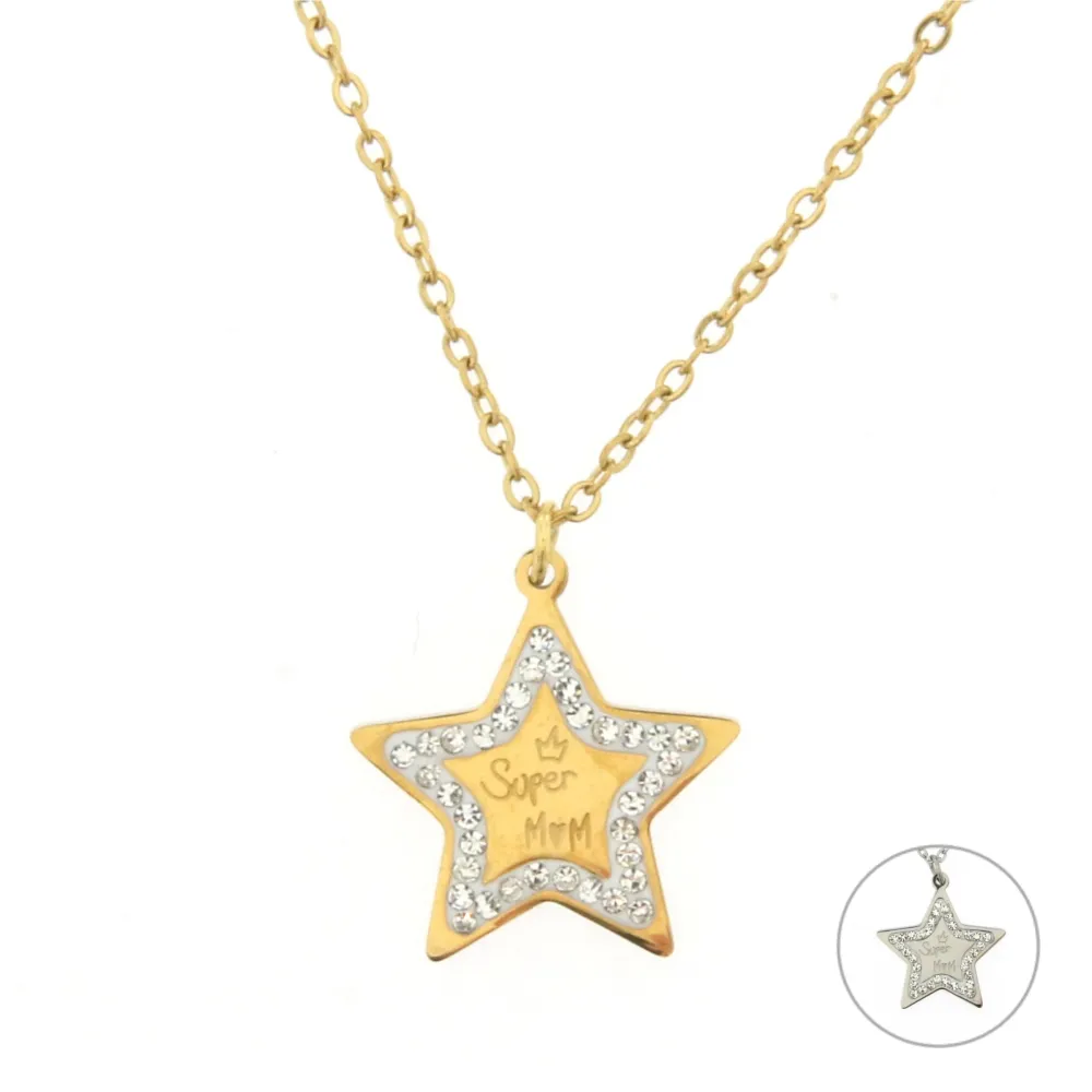 CAC6712-Stella Super Mom-Collana Girocollo in Acciaio - CAC6712-Stella Super Mom-Collana Girocollo in Acciaio