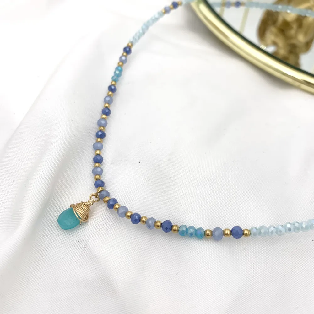 Catena con Perline-Collana Corta in Acciaio - CAC-735-20