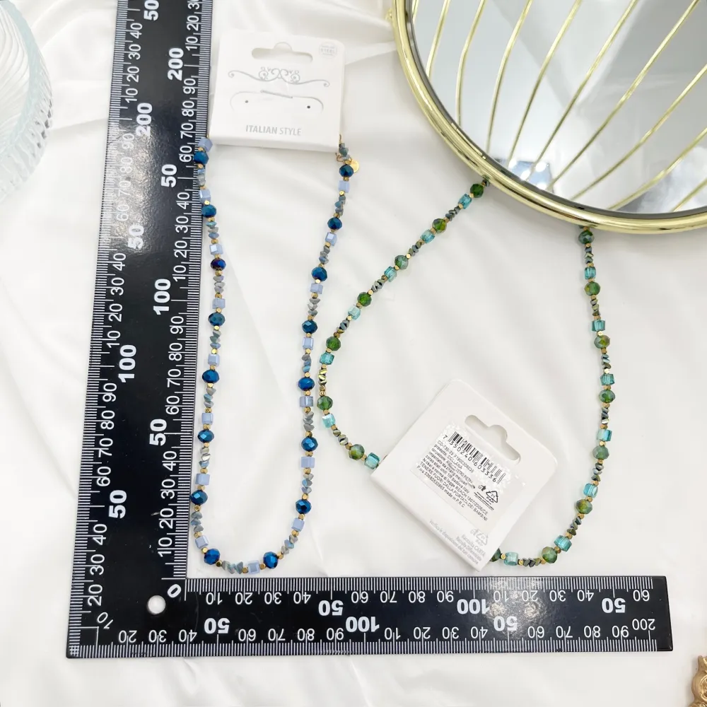 Perline Colorati-Collana Corta in Acciaio - CAC-735-33S