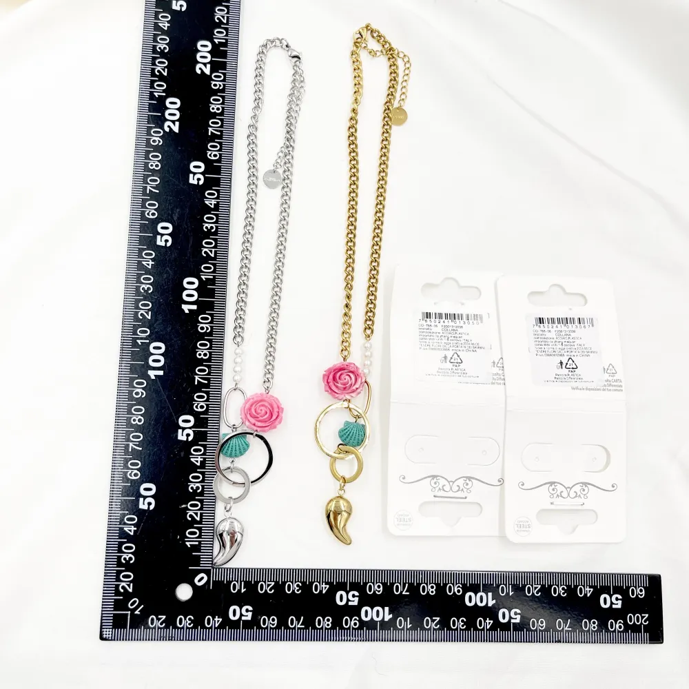 Fiore conchiglia -Collana Corta in Acciaio - CAC-765-09