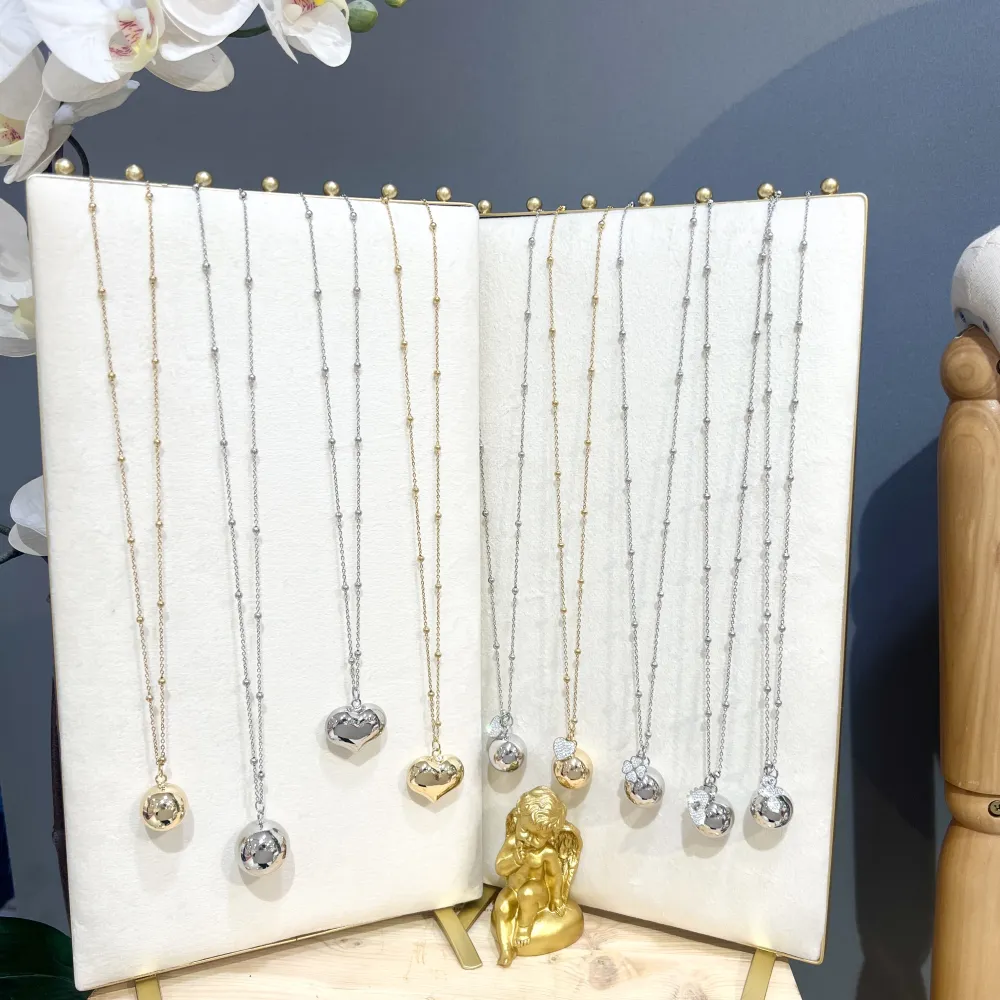 Chiama Angeli Cuore 30cm -Collana Lunga in Acciaio - CAL-413-1537