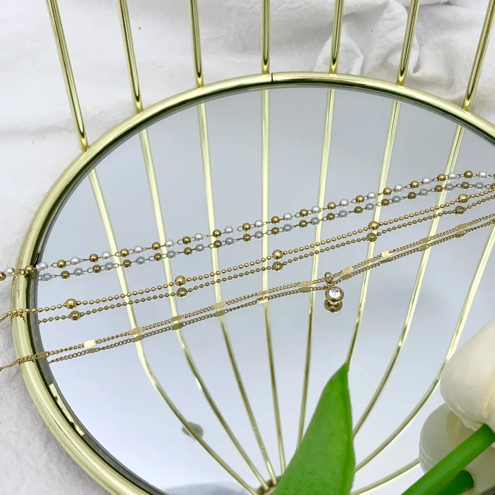 Multifili Lunghi con Perla-Collana Lunga in Acciaio - CAL-413-2224