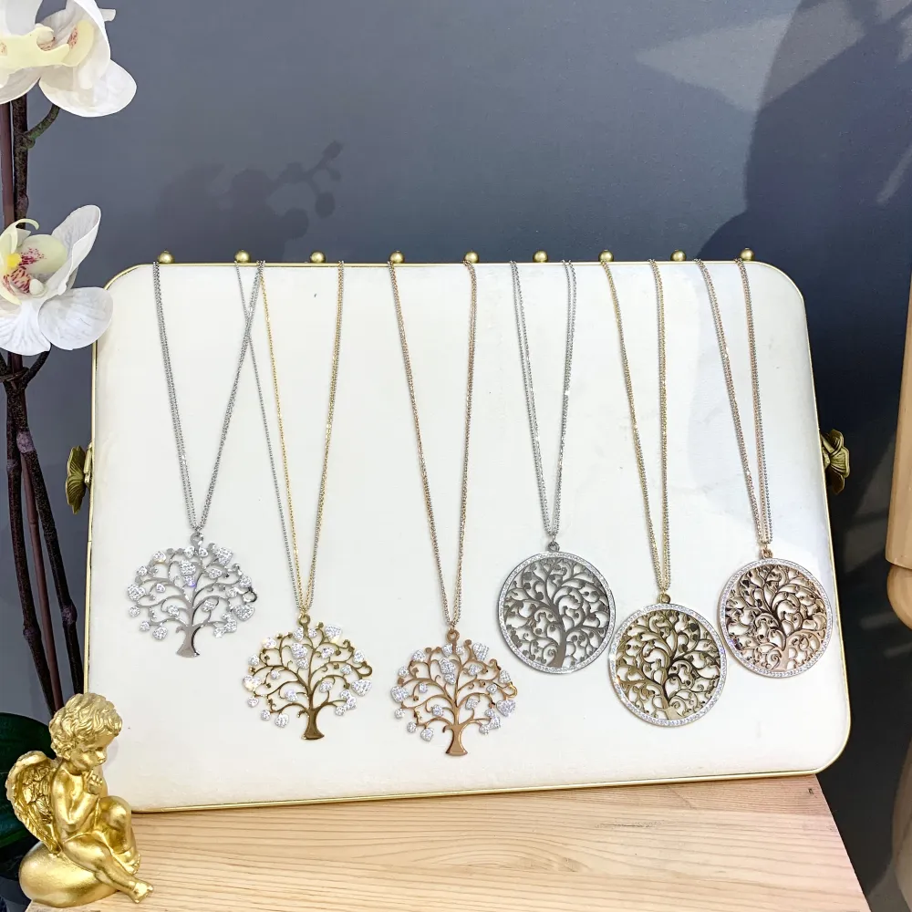 Albero della Vita-Collana Lunga in Acciaio - CAL-413-515