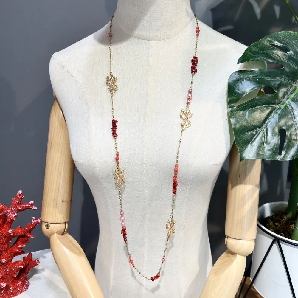 Corallo-Collana Lunga in Acciaio - CAL-732-302