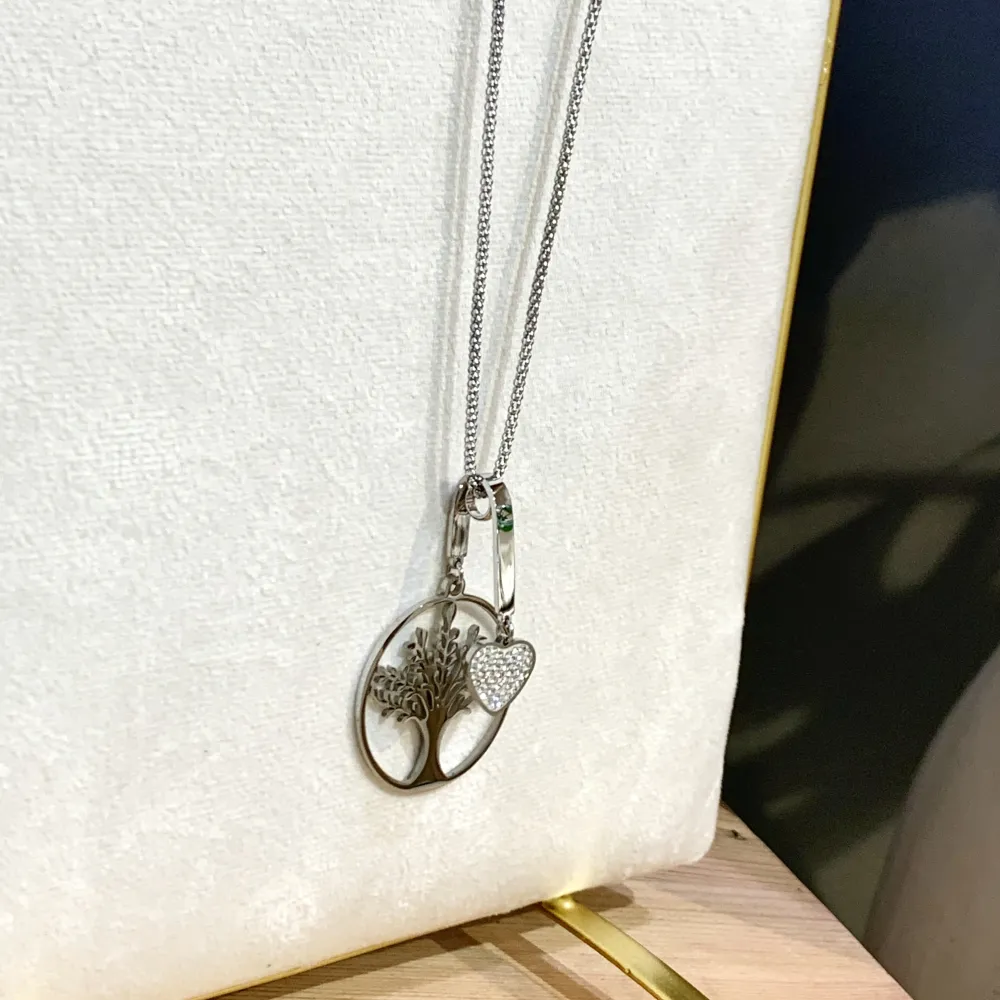 Albero della Vita-Collana Lunga in Acciaio - CAL-NS82