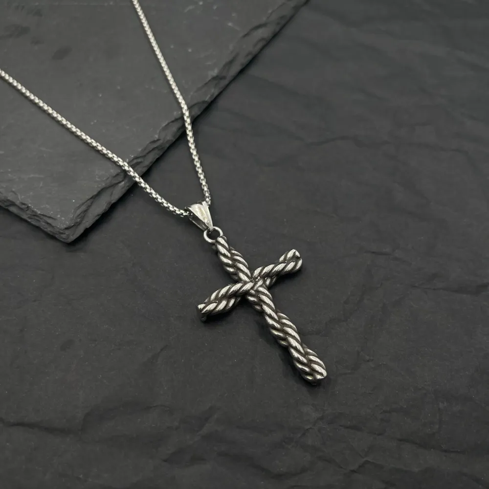 Croce-Collana Lunga in Acciaio - CAU-423-65