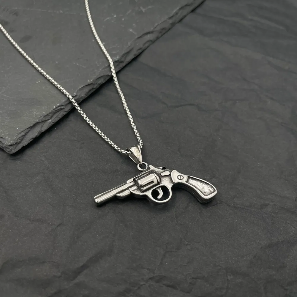 Pistola-Collana Lunga in Acciaio - CAU-423-66