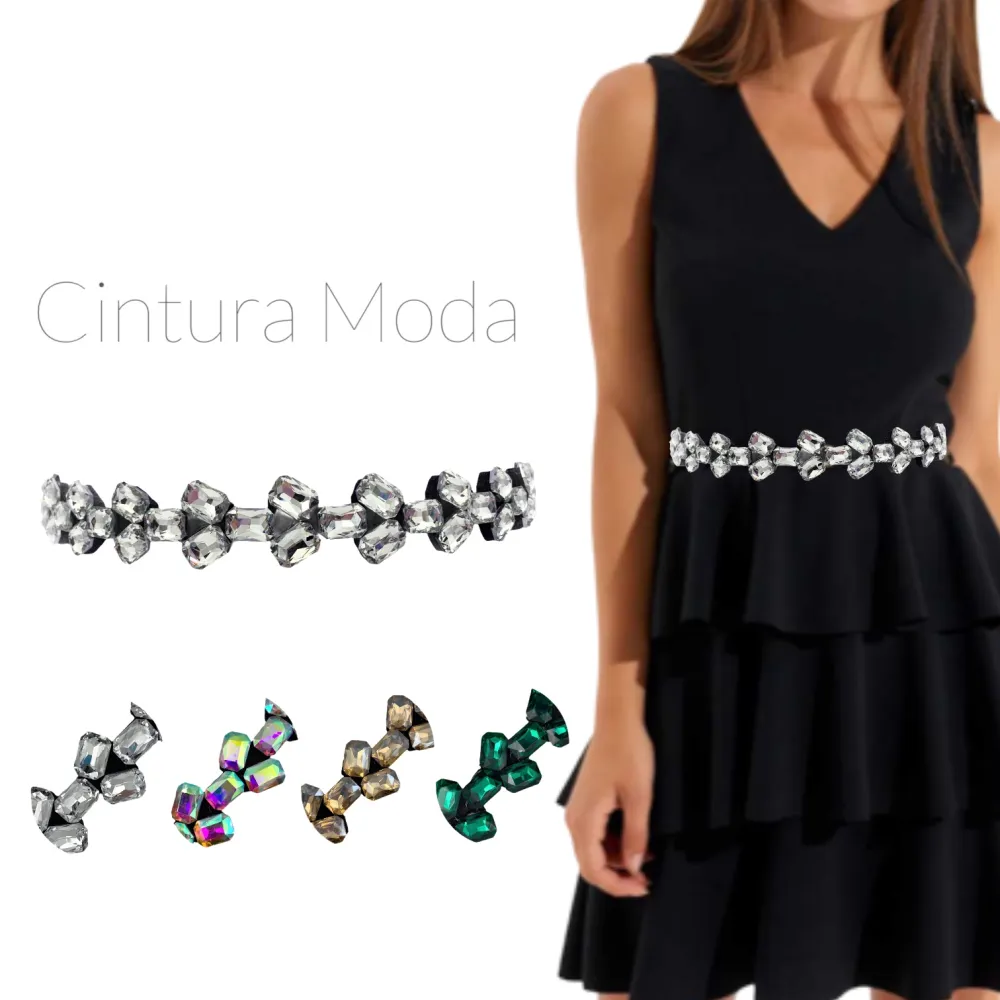 CIN5878-Rettangolare-Cintura  con Pietre Colorate - CIN5878-Rettangolare-Cintura  con Pietre Colorate