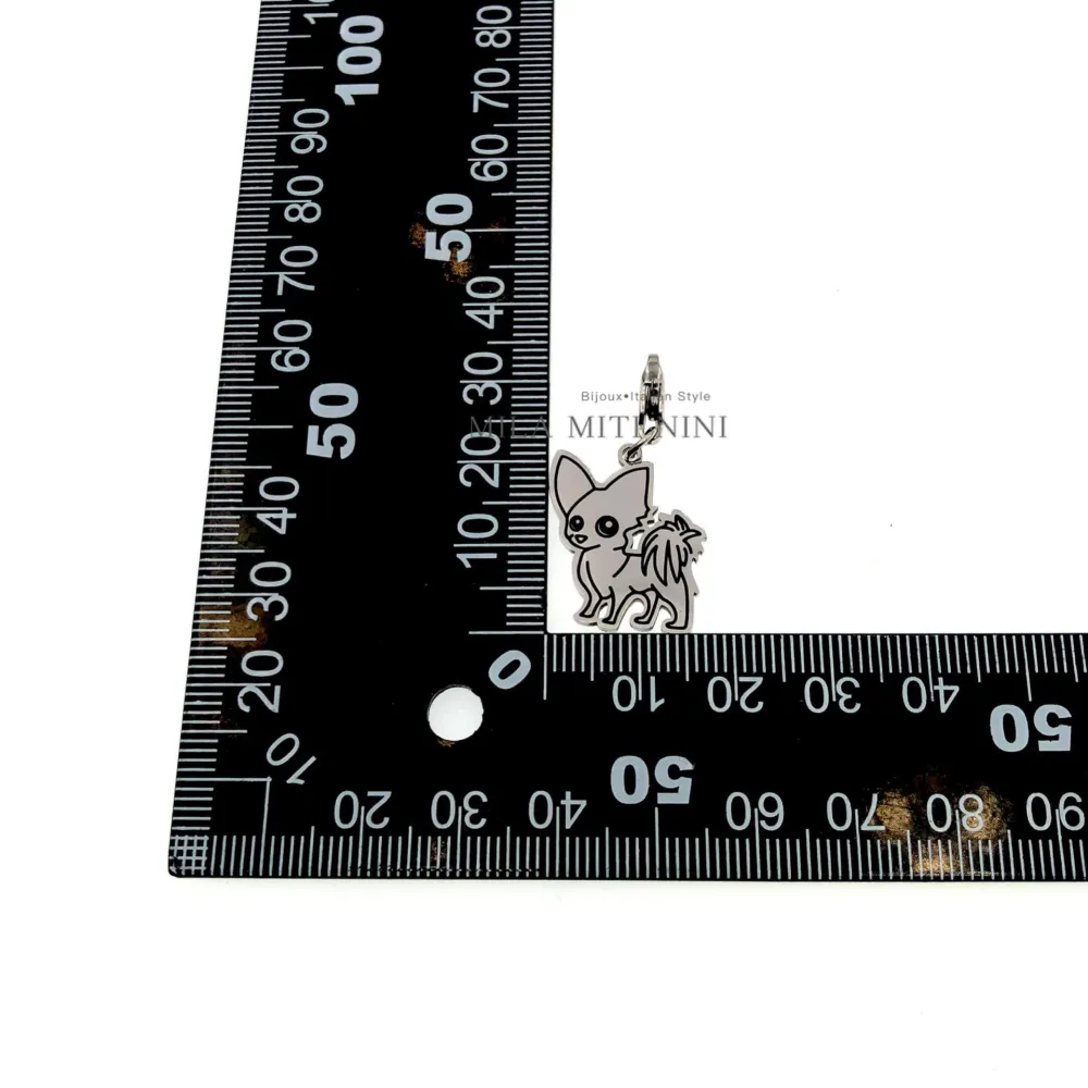 Cane-Ciondolo Smaltato in Acciaio - CIO413-122