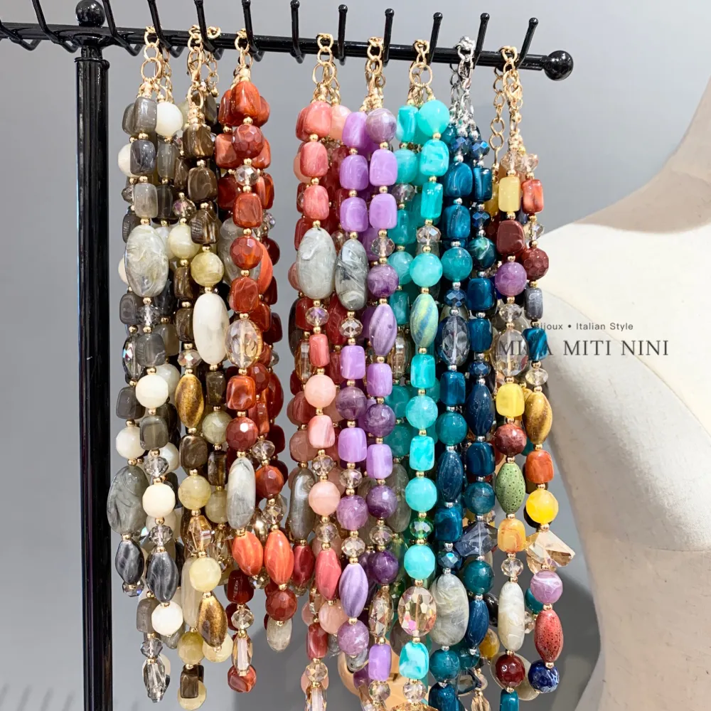 Multifilo Effetto Pietra-Collana Corta Moda - CMC-401-34S