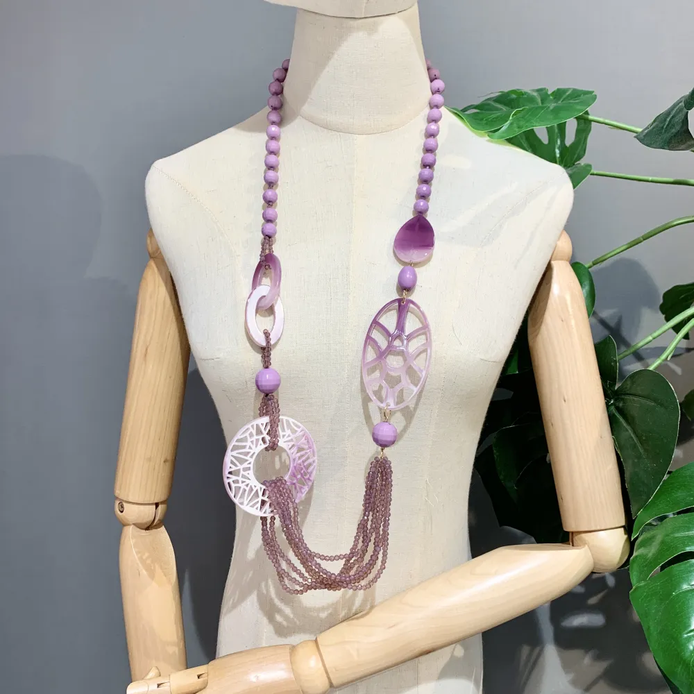 Cerchio con Cristalli-Collana Lunga Moda - CML-121-53