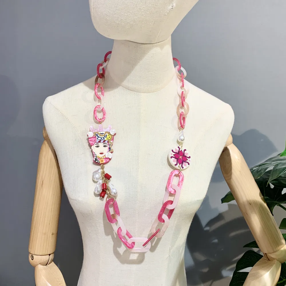 Testa di Moro-Collana Lunga Moda - CML-15341-A