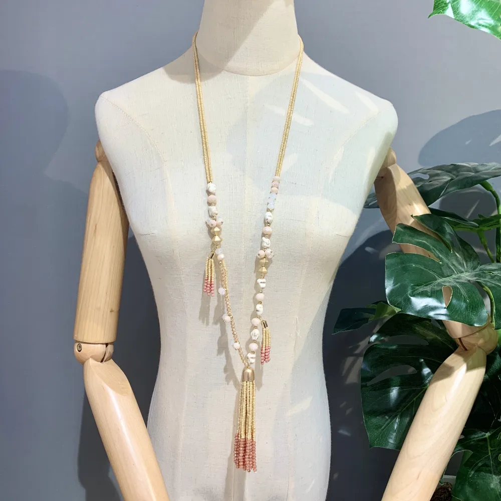 Napine con Perline-Collana Lunga Moda - CML-510-32