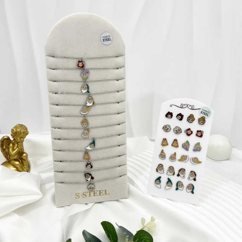 Favola Sette Nanni -12pz Collane in Acciaio - CPA-103-AA4072-4083N