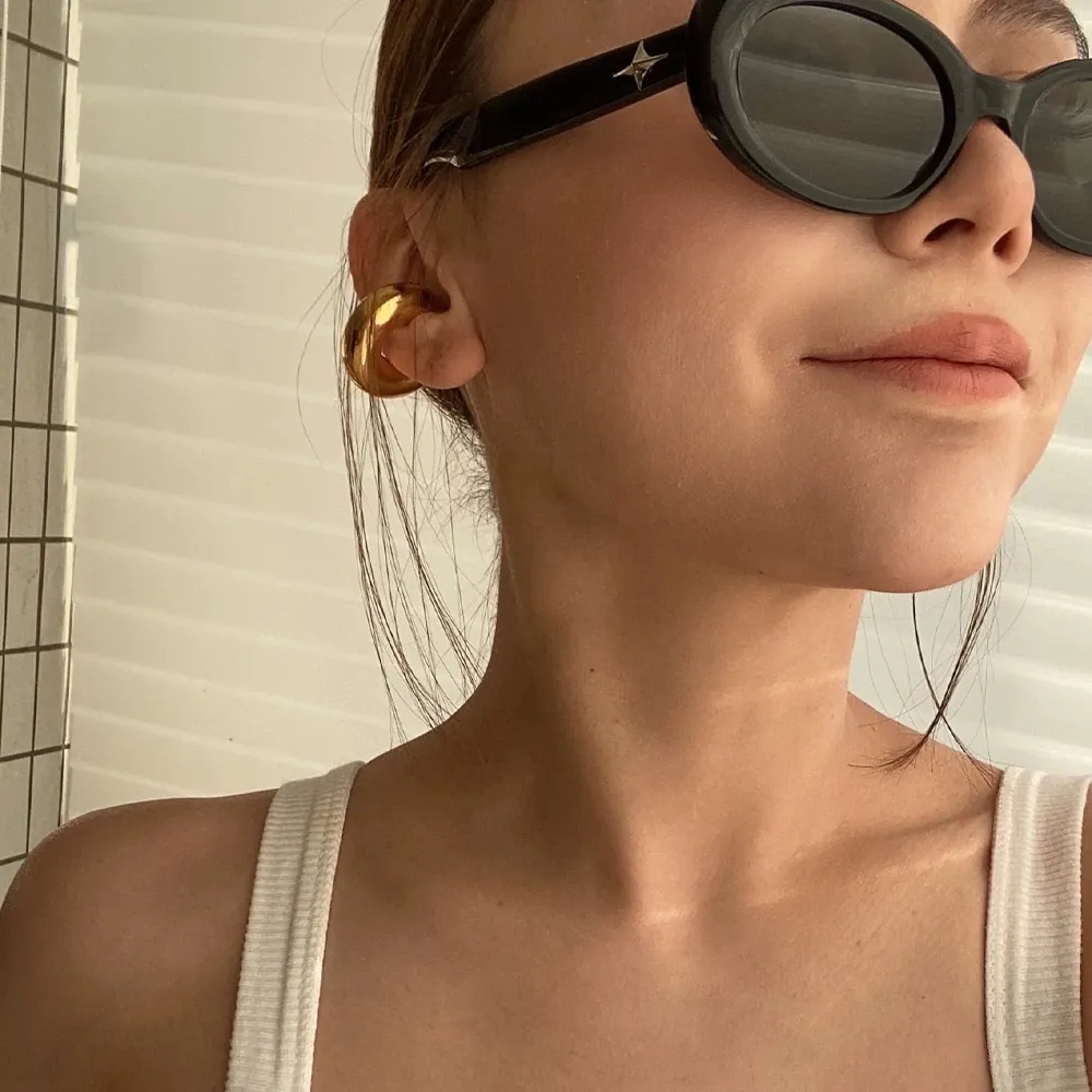 Cerchio Bombato Medio 7x25mm-Earcuff in Acciaio - EAK-103-AA4715E M