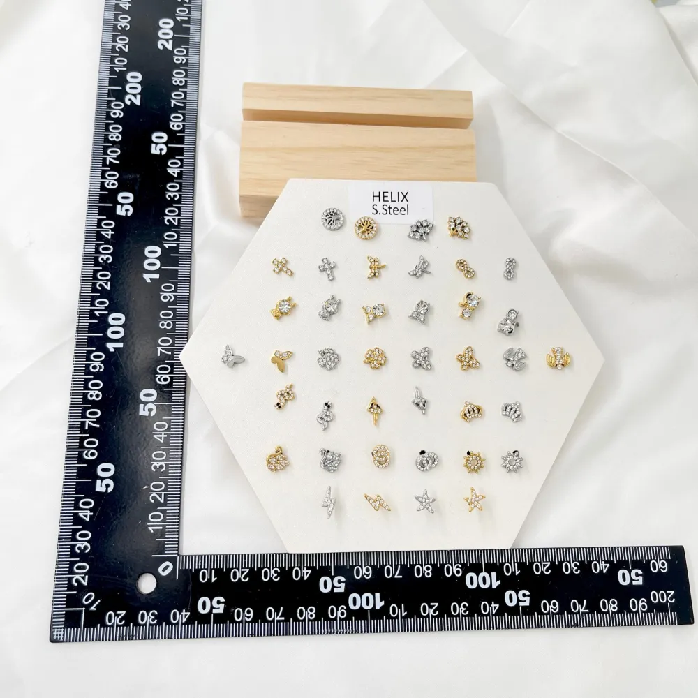 Mix Modeli -40pz Orecchini Helix in Acciaio - EAK-103-AA5304