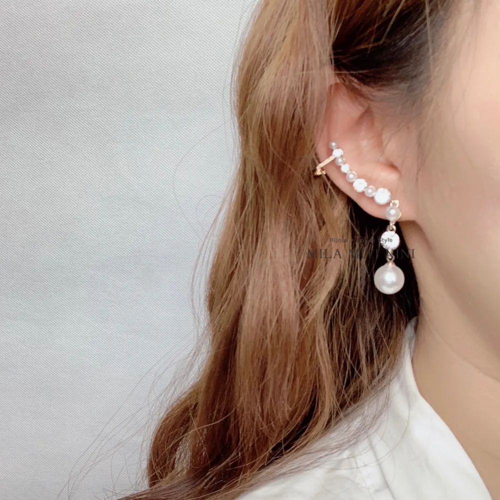 Punto Luce e Perla Pendente-Earcuff in Metallo - EAK-28003-0510