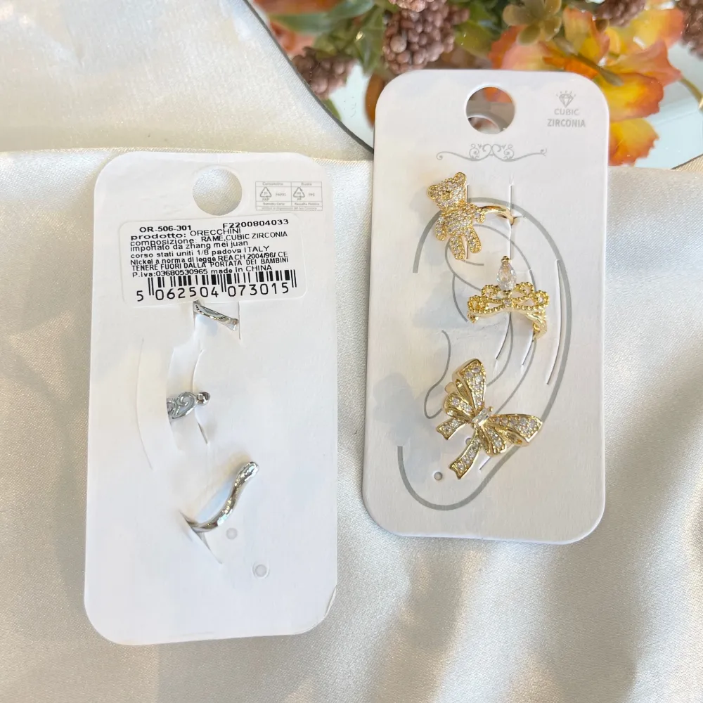 Set 3Pz  -Earcuff con Zirconia - EAK-506-301