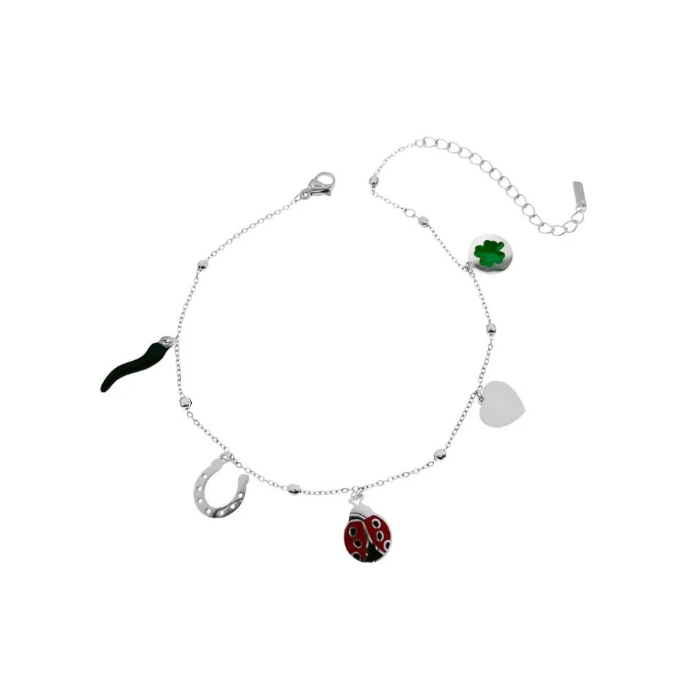 KAV7730-Fortuna Smaltato-Cavigliere in Acciaio - KAV-413-052