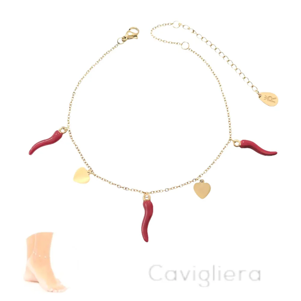 Cornino Cuore -Cavigliere in Acciaio - KAV-413-292