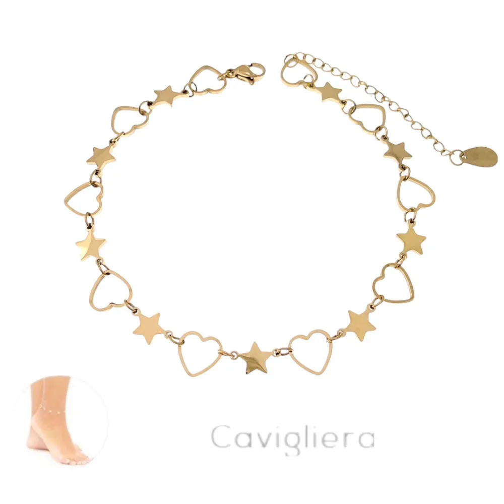 Cuore Vuoto Stella-Cavigliera in Acciaio - KAV-413-294