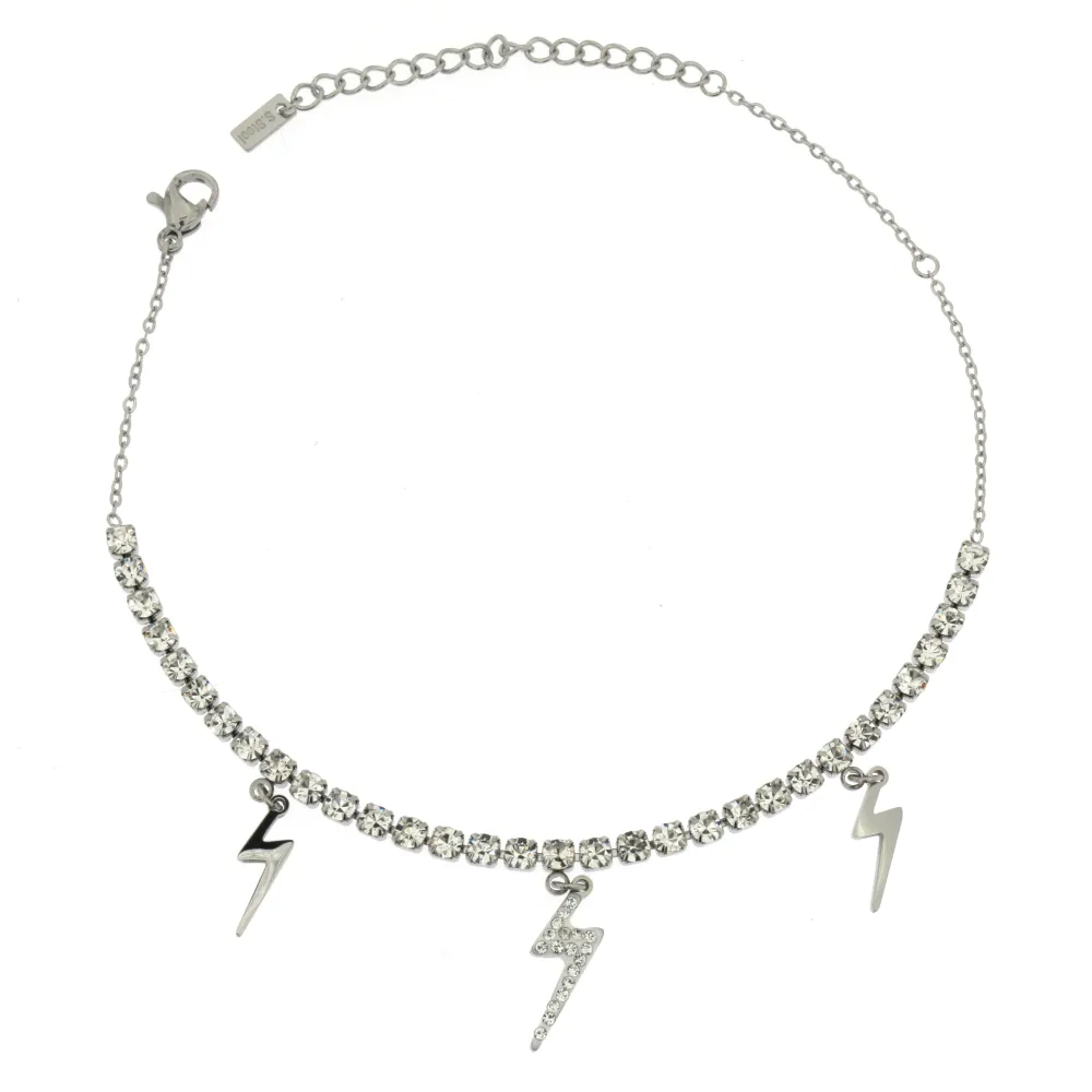 KA-Fulmine Strass 5174 - Cavigliere in Acciaio - KAV-413-A73