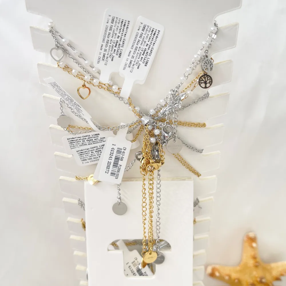 Mix Soggetti-12pz Cavigliere in Acciaio - KPA-413-548