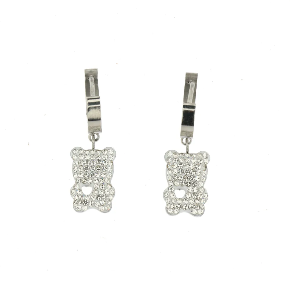 OAC- Orsetto 4411 - Orecchini a Cerchio con Pendenti in Acciaio - OAC- Orsetto 4411 - Orecchini a Cerchio con Pendenti in Acciaio