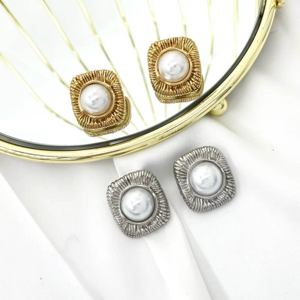 Perla-Orecchini a Clip in Acciaio - OAK-103-AA2622E