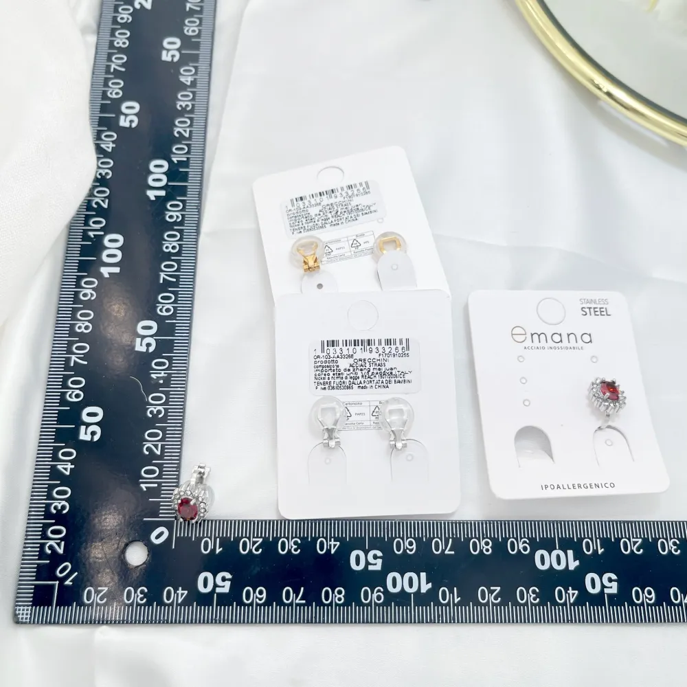 Pietra Ovale-Orecchini a Clip in Acciaio - OAK-103-AA3326E