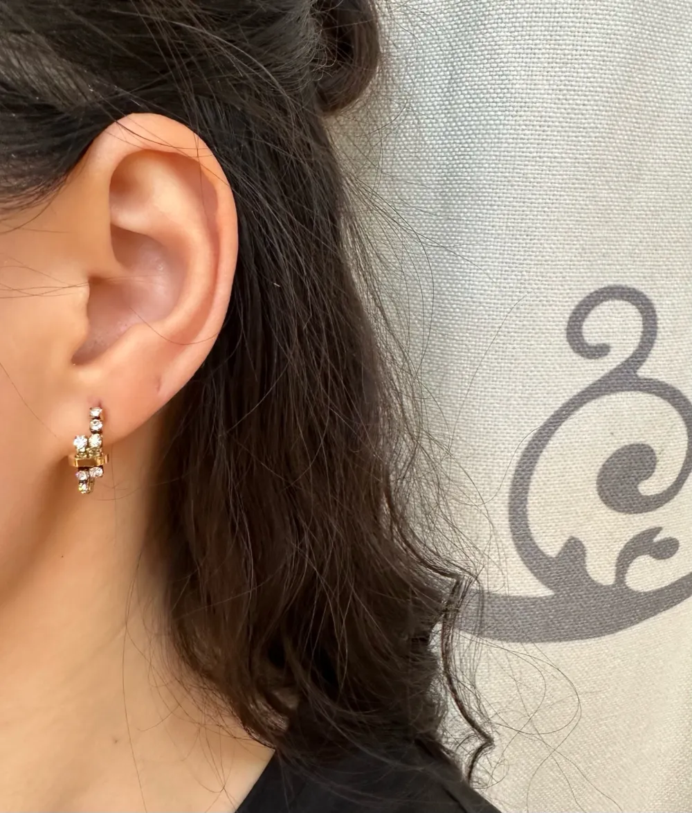 Cerchio con Zirconia-Orecchini in Acciaio - OAP-103-AA2433E