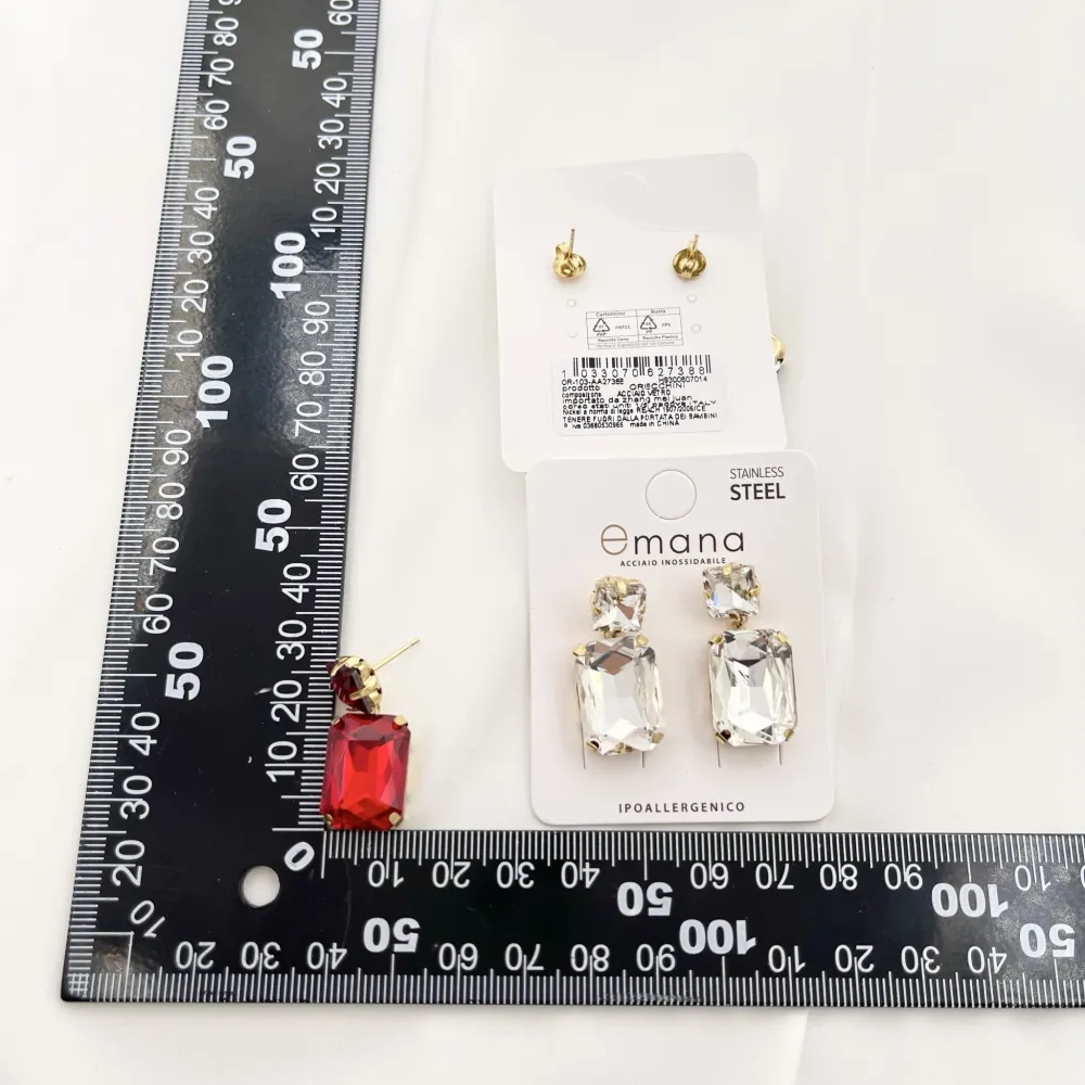 Punto Luce con Pendente Rettangolare-Orecchini in Acciaio - OAP-103-AA2738E