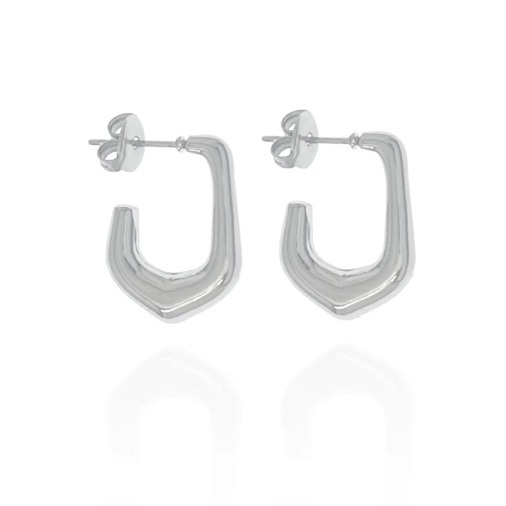 Cerchio Lavorato-Orecchini a Cerchio in Acciaio - OAP-103-AA3346E