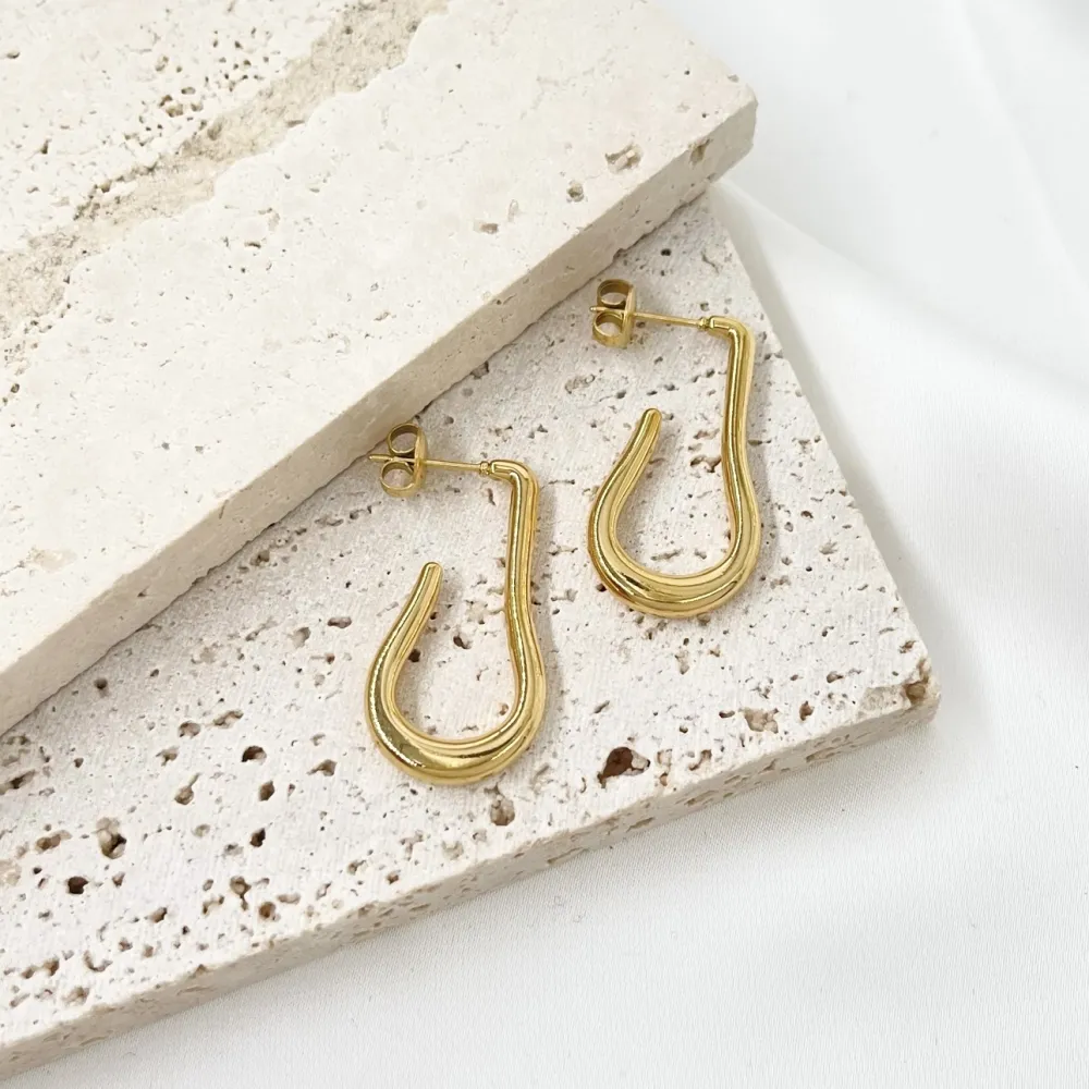 Cerchio Lavorato-Orecchini a Cerchio in Acciaio - OAP-103-AA3349E