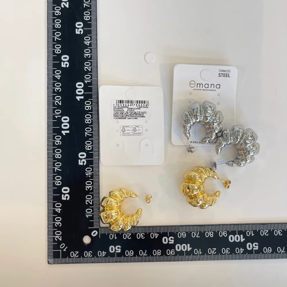 Cerchio bombato 12x30mm-Orecchini in Acciaio - OAP-103-AA5555E