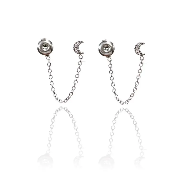 Luna con Zirconia-Orecchini Davanti/Dietro in Acciaio - OAP-103-AA800E