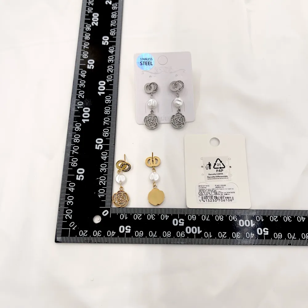 Rosa-Orecchini in Acciaio - OAP-413-1412