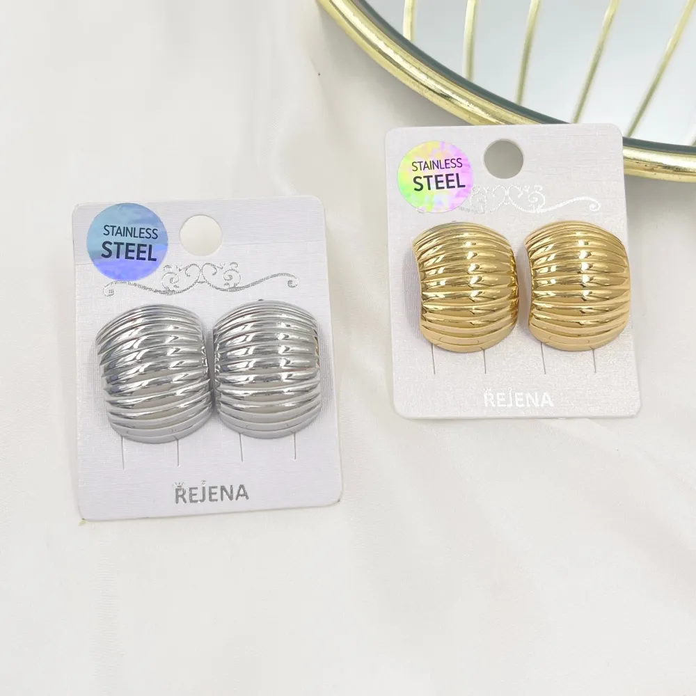 Doppia Goccia -Orecchini in Acciaio - OAP-413-2073