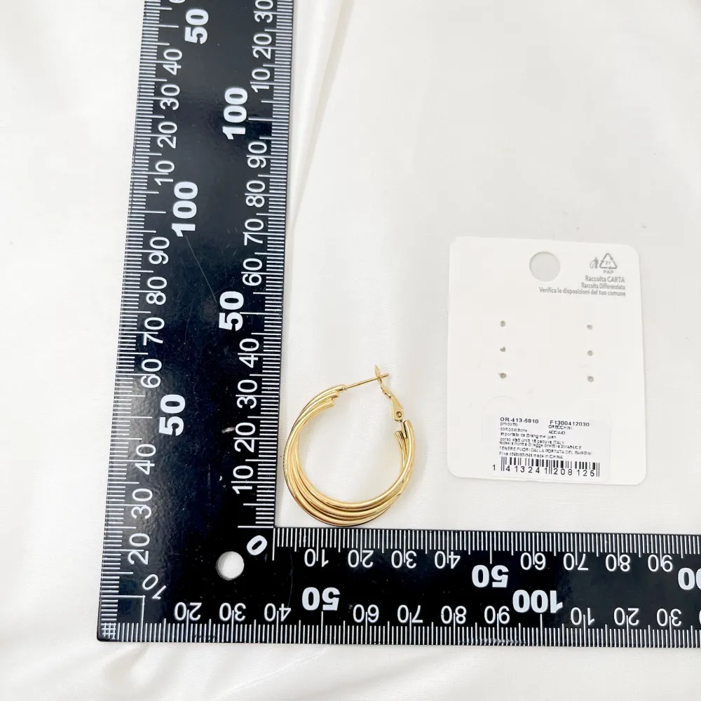 Cerchio Torchon-Orecchini in Acciaio - OAP-413-5810