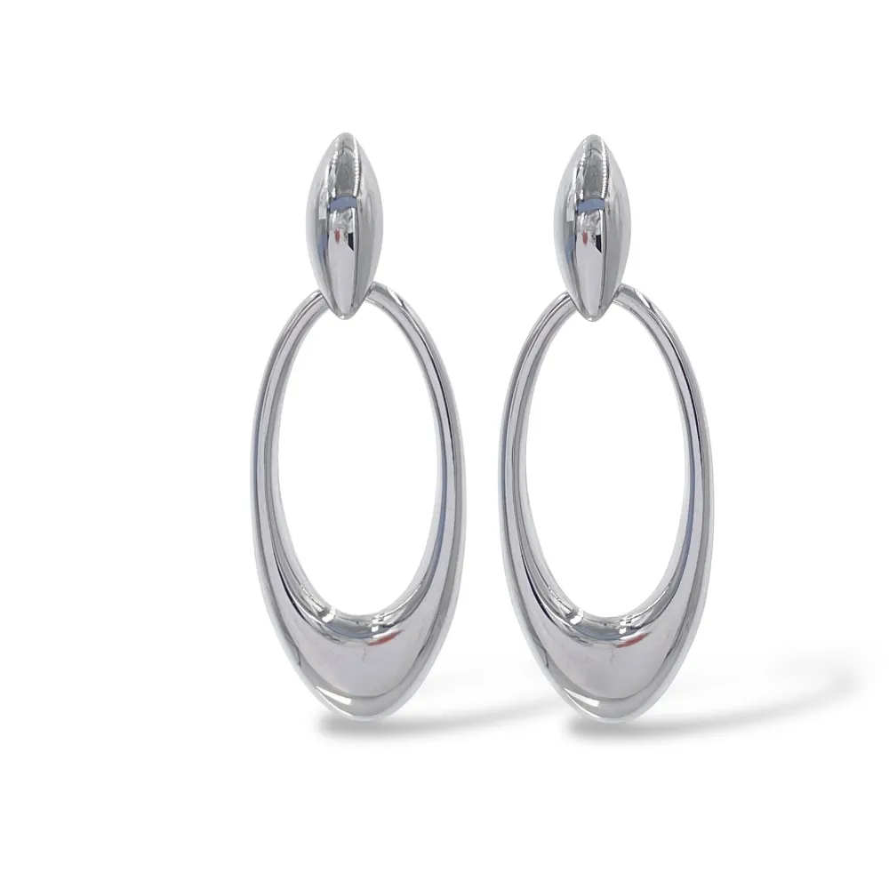 Cerchio Ovale -Orecchini in Acciaio - OAP-413-6947