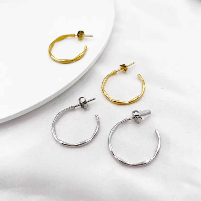 25mm -Orecchini a Cerchio in Acciaio - OAP413-789