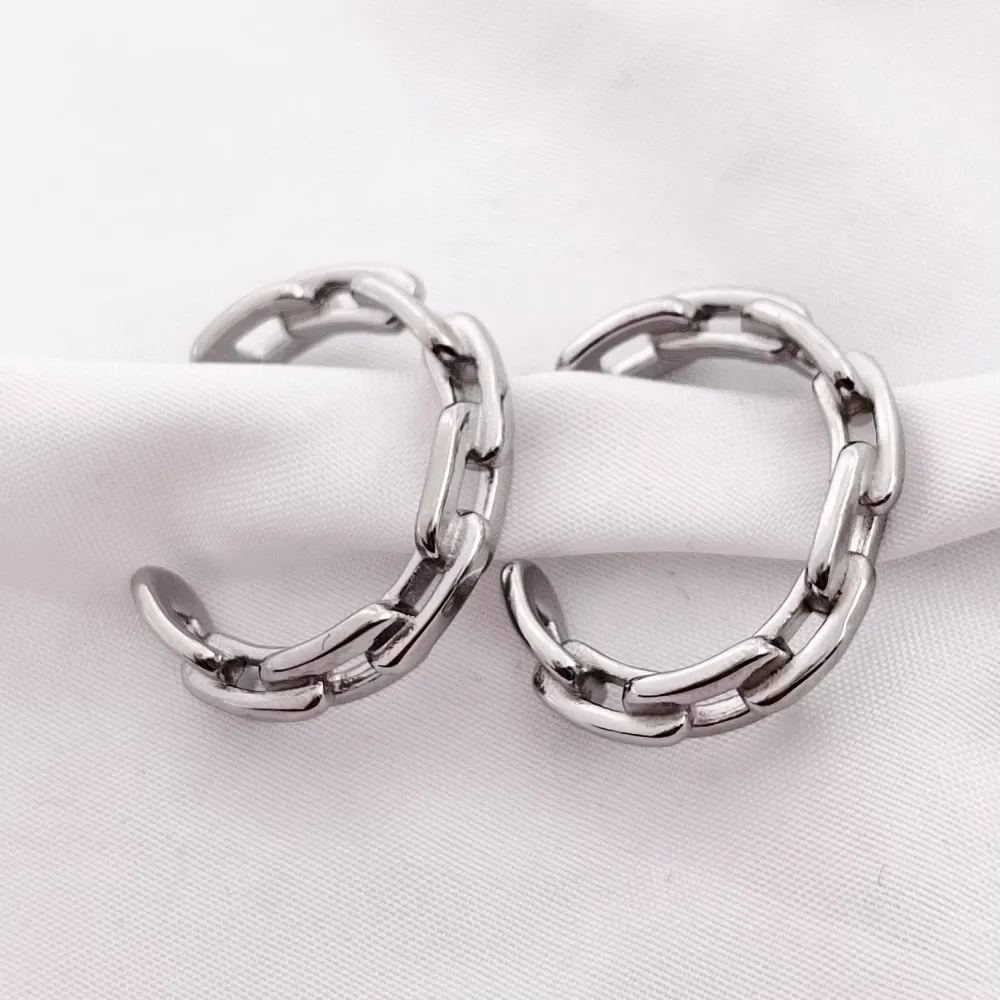 Cerchio a Catena -Orecchini in Acciaio - OAP-413-870