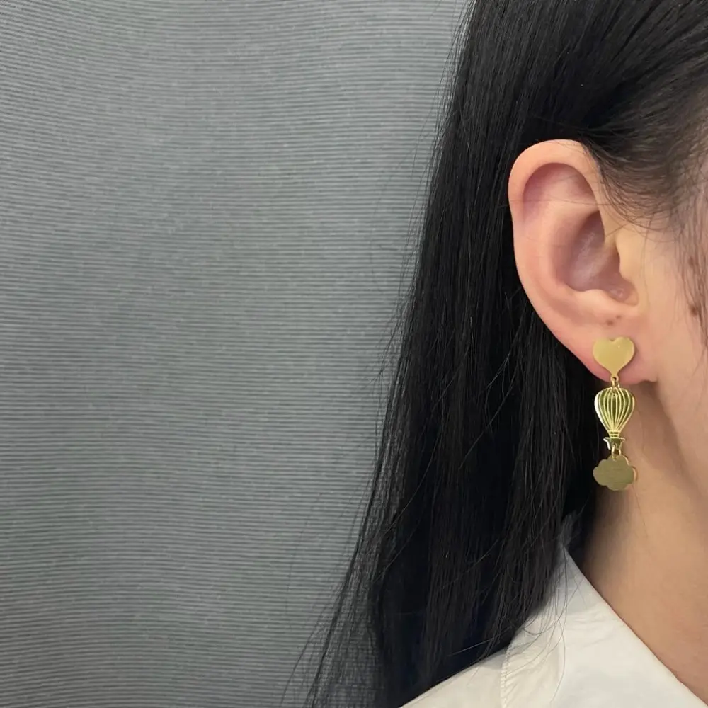 Mongolfiera Pianeta-Orecchini in Acciaio - OAP-413-932