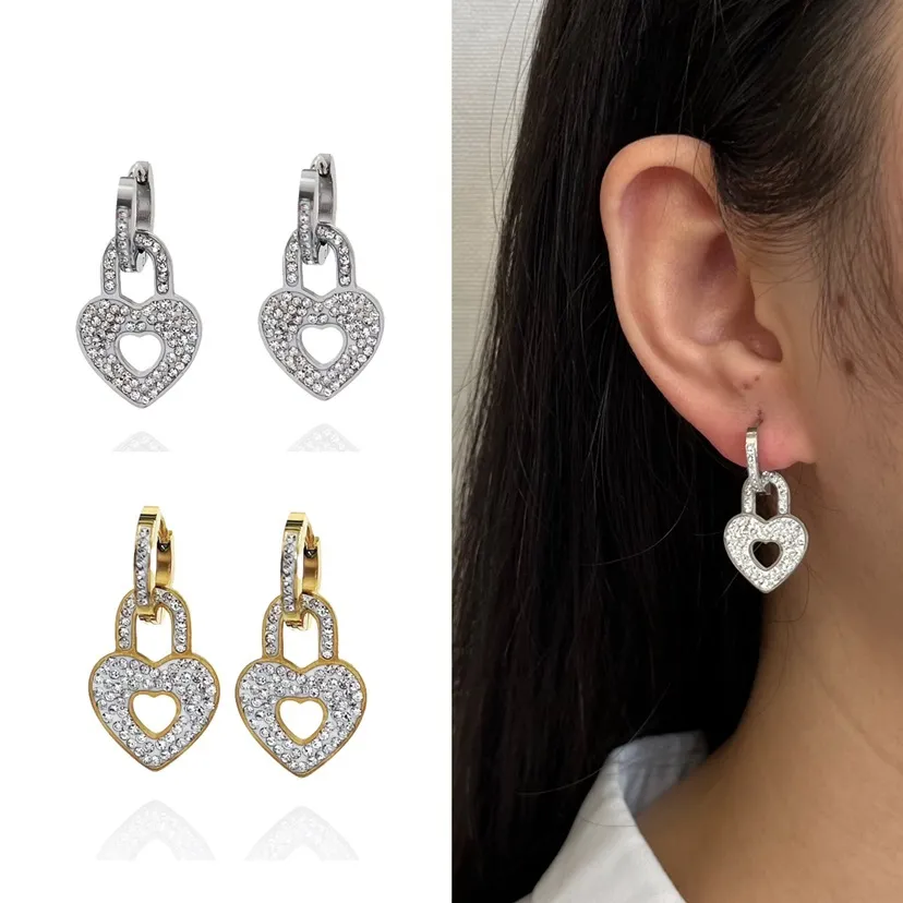 Lucchetto Cuore -Orecchini in Acciaio - OAP-413-966c