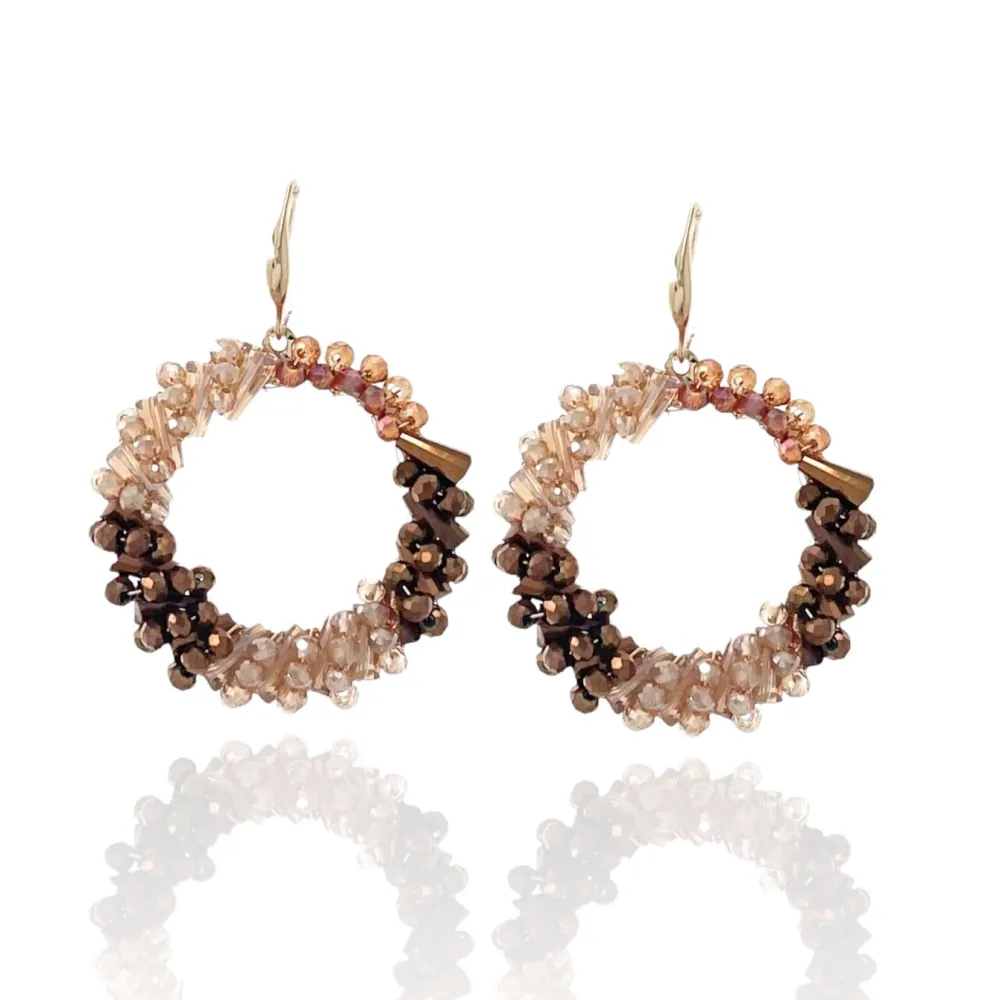 Cerchio Vuoto-Orecchini in Acciaio con Cristalli - OAP-428-10