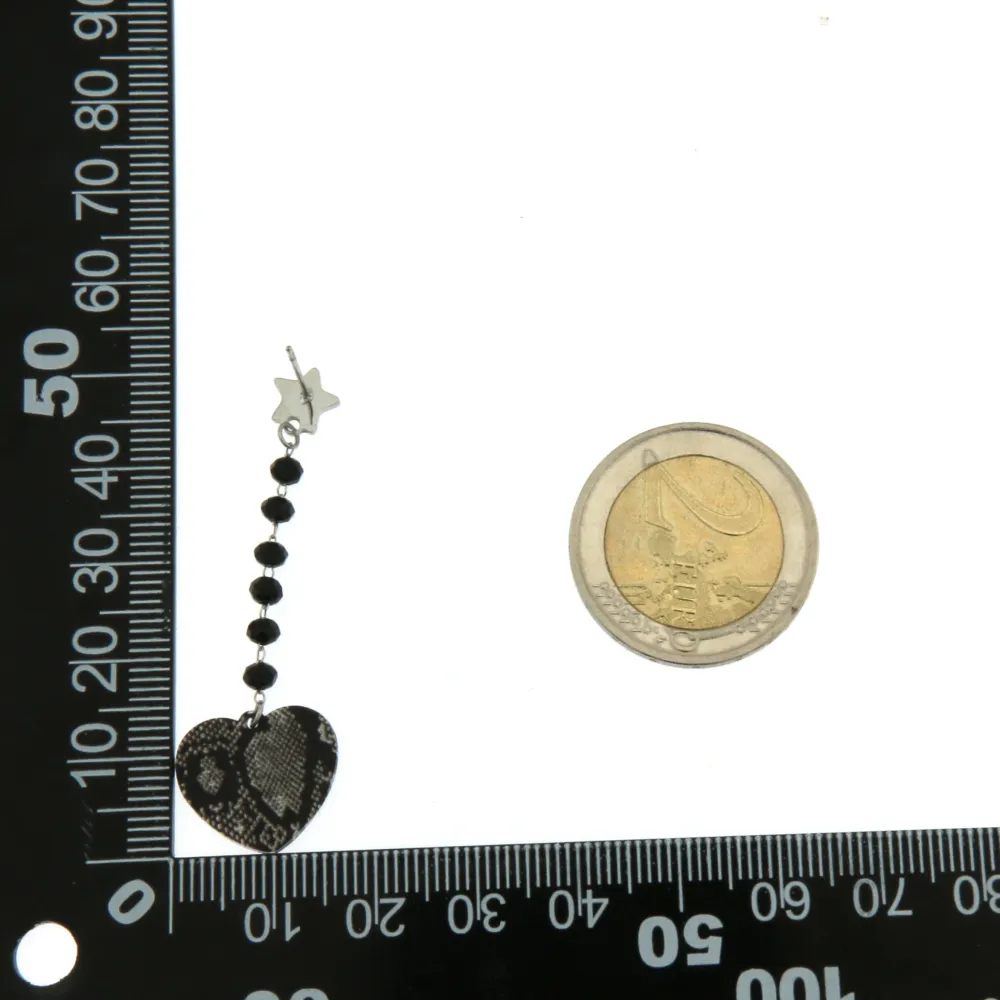 OAP6842-Cuore Animalier- Orecchini in Acciaio - OAP6842-Cuore Animalier- Orecchini in Acciaio